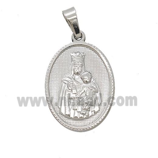 Stainless Steel Pendant, Platinum Plated