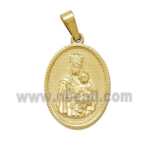 Stainless Steel Pendant, Gold Plated