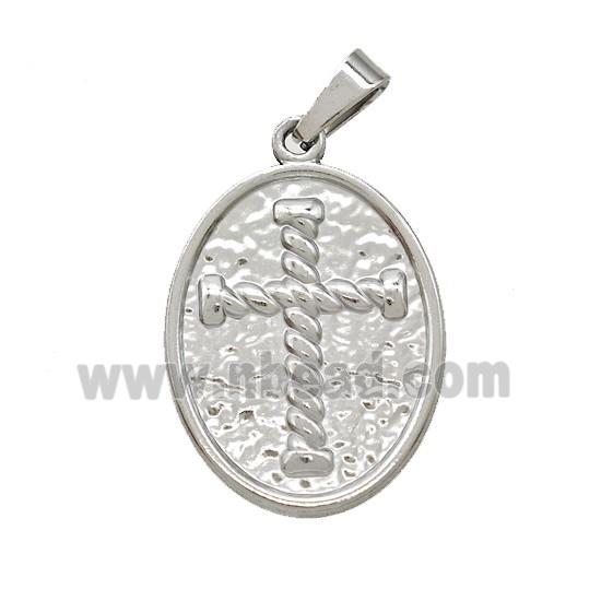 Stainless Steel Pendant, Platinum Plated