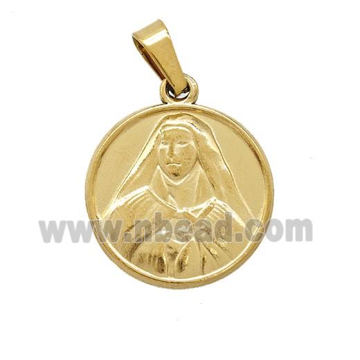 Stainless Steel Pendant, Gold Plated
