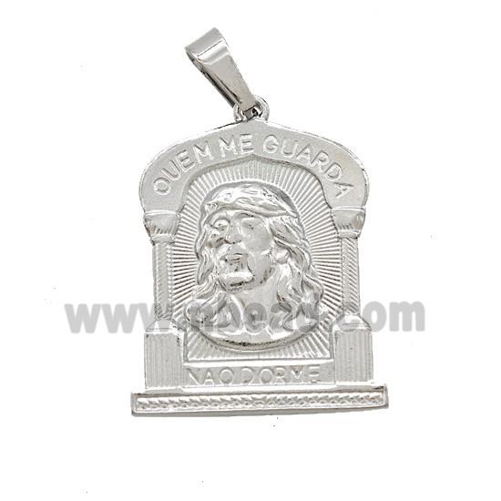 Stainless Steel Pendant, Platinum Plated