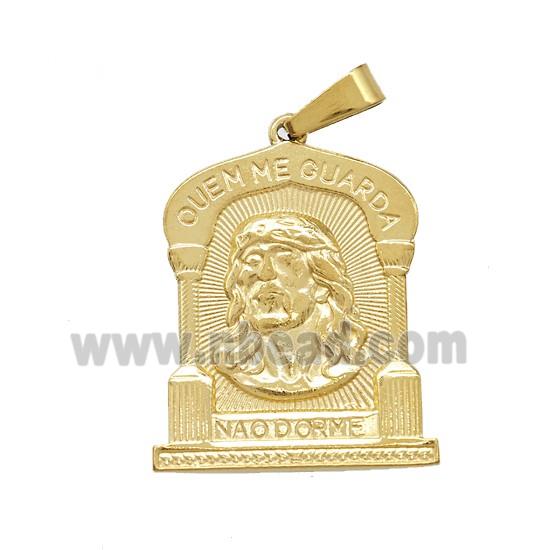 Stainless Steel Pendant, Gold Plated