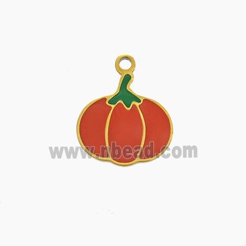 Enamel Stainless Steel Pendant, Gold Plated