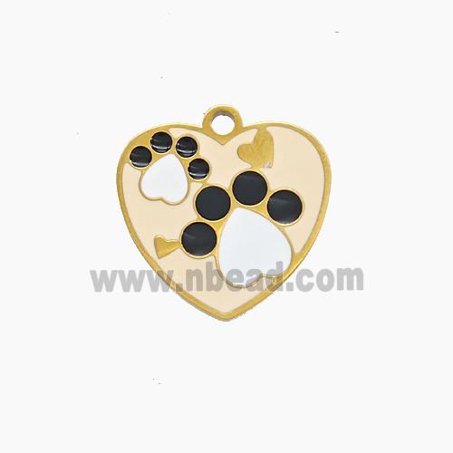 Enamel Stainless Steel Pendant, Gold Plated