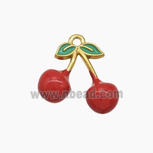 Enamel Stainless Steel Pendant, Gold Plated