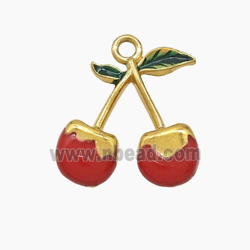 Enamel Stainless Steel Pendant, Gold Plated