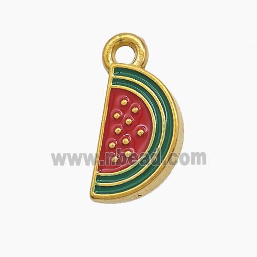 Enamel Stainless Steel Pendant, Gold Plated