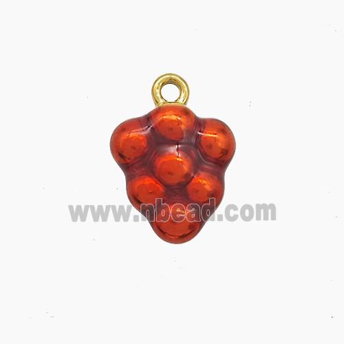 Enamel Stainless Steel Pendant, Gold Plated