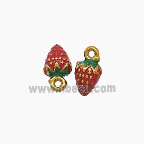 Enamel Stainless Steel Pendant, Gold Plated