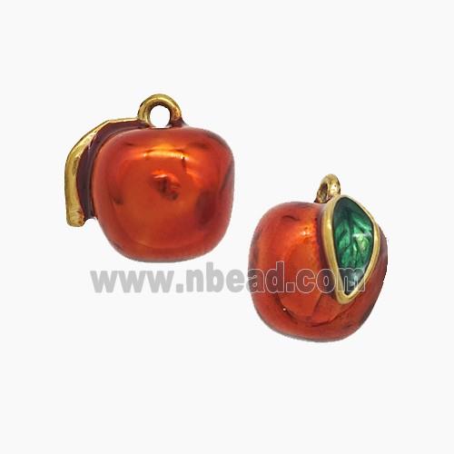Enamel Stainless Steel Pendant, Gold Plated
