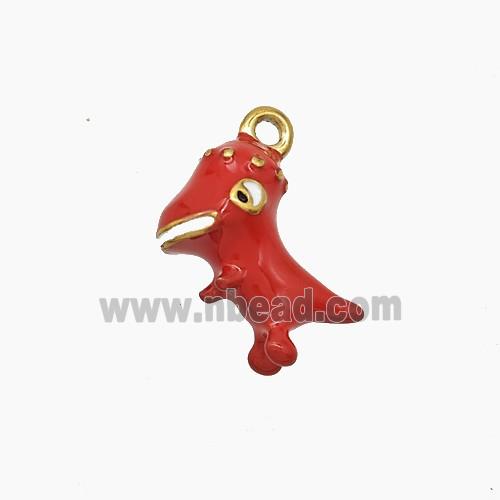 Enamel Stainless Steel Pendant, Gold Plated