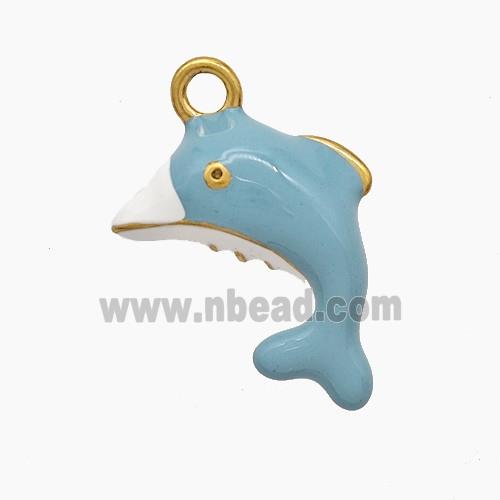 Enamel Stainless Steel Pendant, Gold Plated
