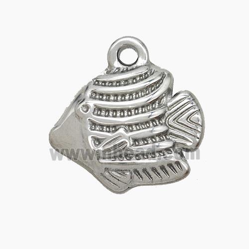 Stainless Steel Pendant, platinum plated