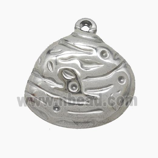 Stainless Steel Pendant, platinum plated
