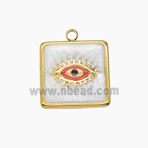 Enamel Stainless Steel Pendant, Gold plated