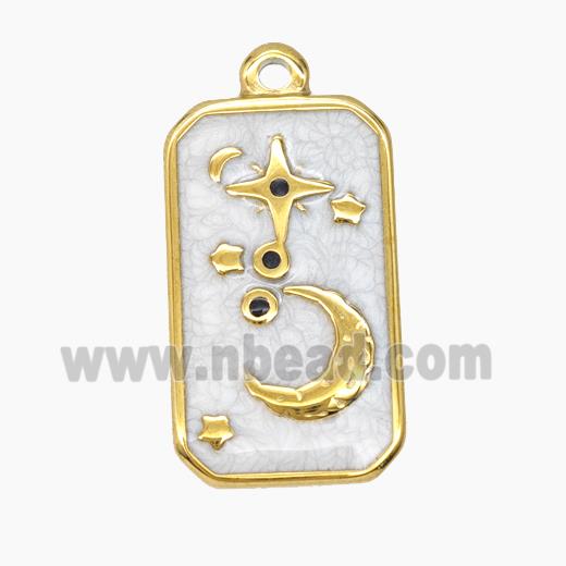 Enamel Stainless Steel Pendant, Gold plated