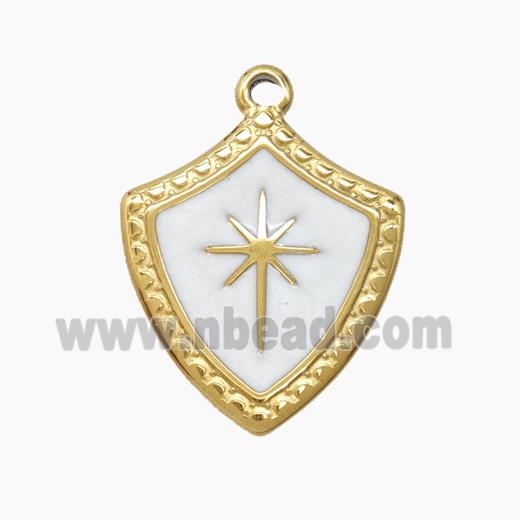 Enamel Stainless Steel Pendant, Gold plated