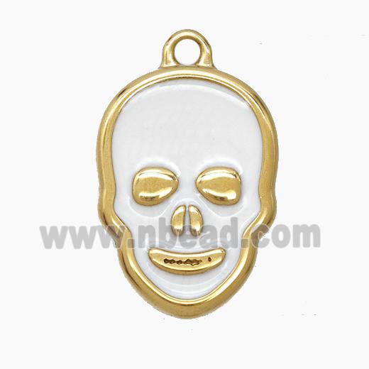 Enamel Stainless Steel Pendant, Gold plated