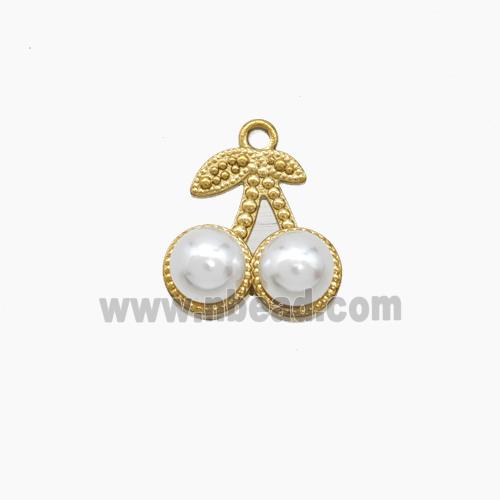 Enamel Stainless Steel Pendant, Gold plated