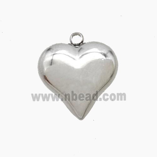 Raw Stainless Steel Heart Pendant