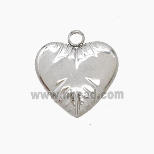 Raw Stainless Steel Heart Pendant