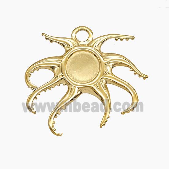 Stainless Steel Octopus Pendant Gold Plated