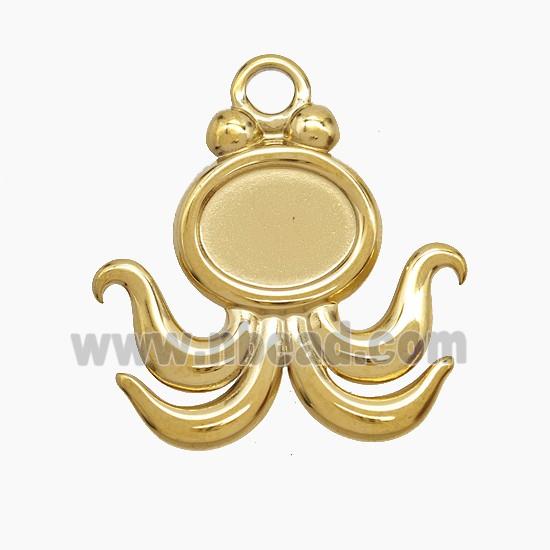 Stainless Steel Octopus Pendant Gold Plated