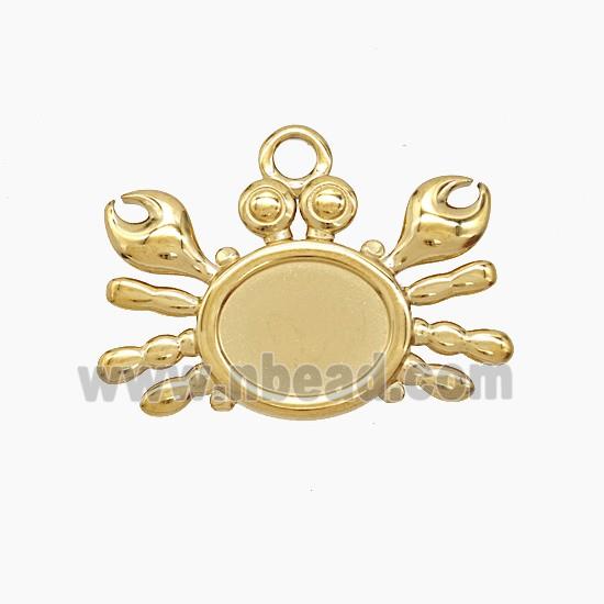 Stainless Steel Crab Pendant Gold Plated