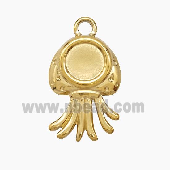 Stainless Steel Jellyfish Pendant Gold Plated