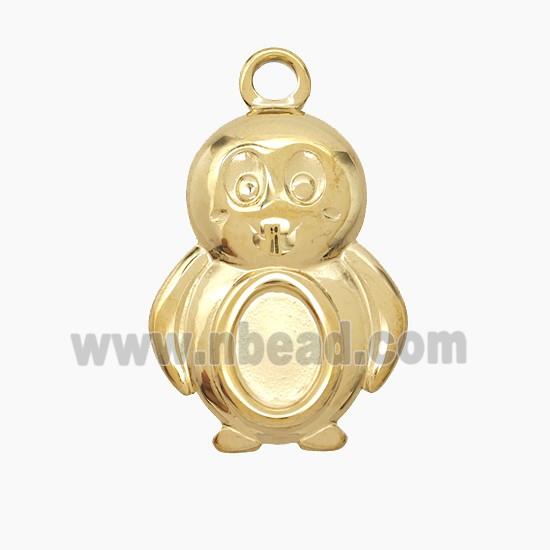Stainless Steel Penguin Pendant Gold Plated