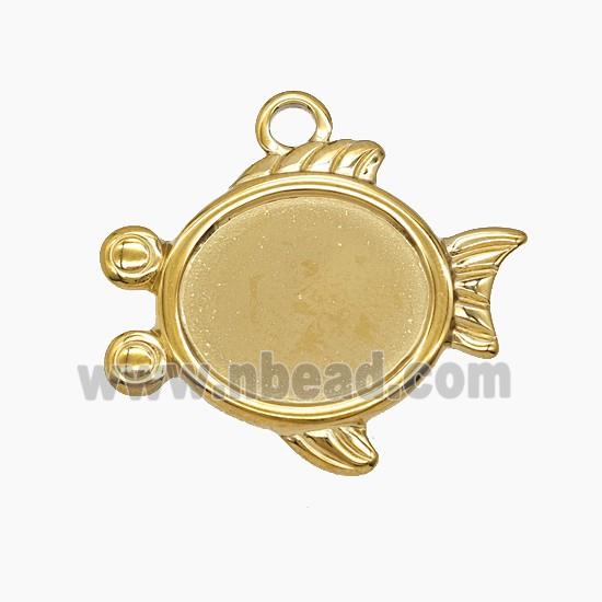 Stainless Steel Fish Pendant Gold Plated