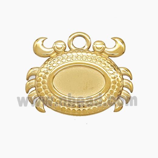 Stainless Steel Crab Pendant Gold Plated