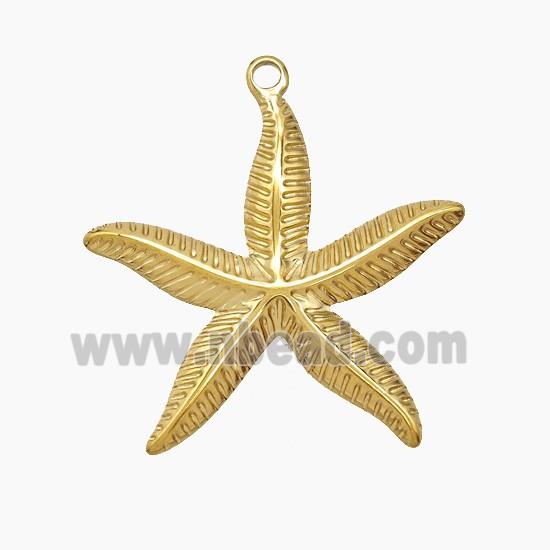 Stainless Steel Starfish Pendant Gold Plated