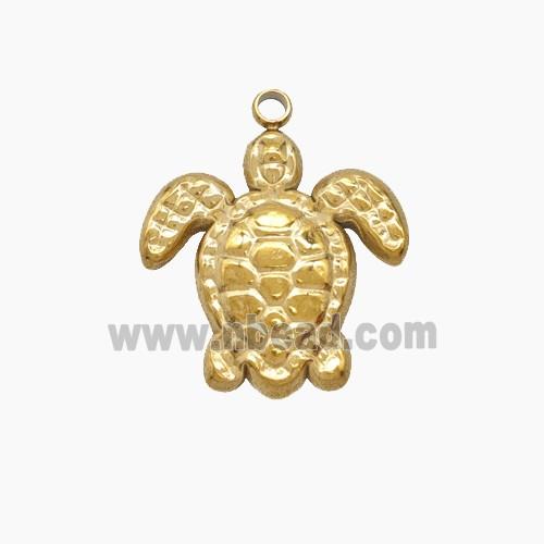Stainless Steel Tortoise Pendant Gold Plated