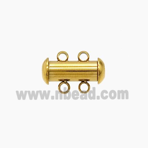 Stainless Steel Clasp 2Strings Magnetic Gold plated