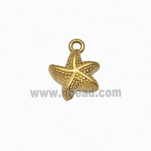 Stainless Steel Starfish Pendant Gold Plated