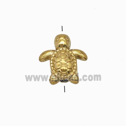 Stainless Steel Tortoise Beads Gold Plated