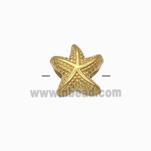 Stainless Steel Starfish Beads Gold Plated