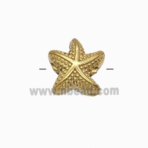 Stainless Steel Starfish Beads Gold Plated