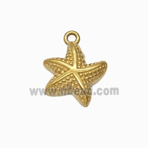 Stainless Steel Starfish Pendant Gold Plated