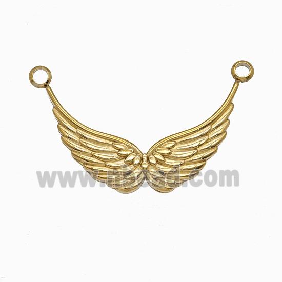Stainless Steel Angel Wings Pendant 2loops Gold Plated