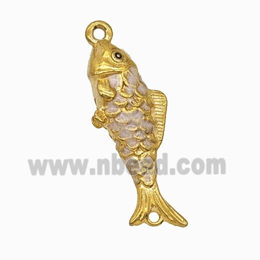 Stainless Steel Fish Pendant Painted Gold Plated