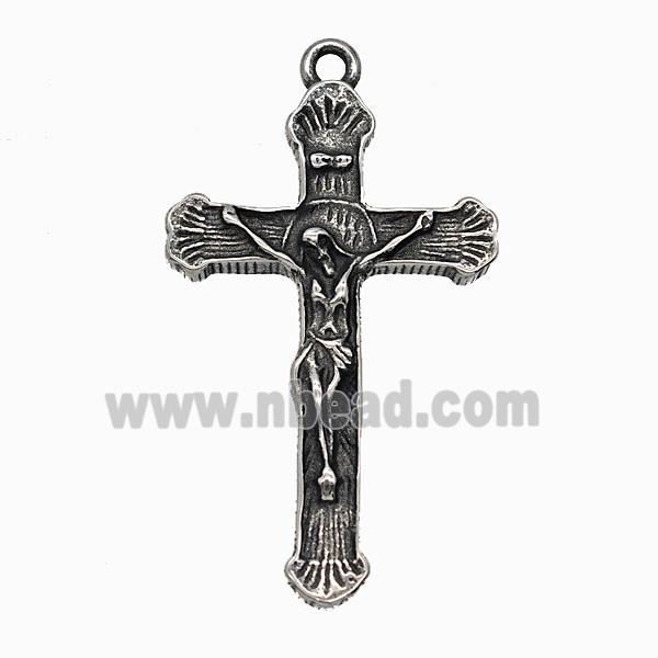 Crucifix Charms 304 Stainless Steel Cross Pendant Antique Silver