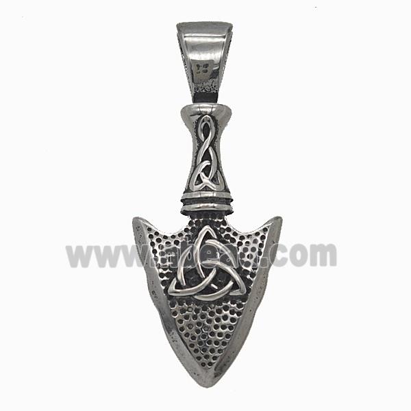 Viking Arrowhead Charms 304 Stainless Steel Pendant Antique Silver
