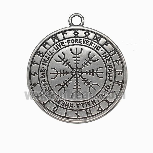304 Stainless Steel Wolf Pendant Antique Silver