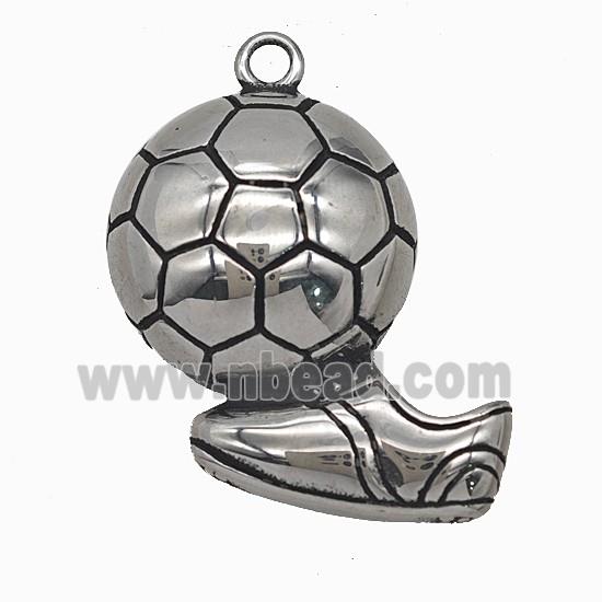 304 Stainless Steel Football And Shoes Pendant Sports Antique Silver