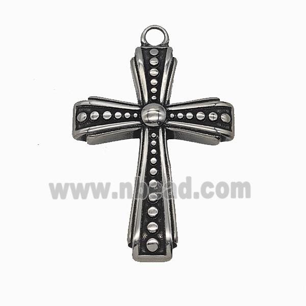 304 Stainless Steel Cross Pendant Antique Silver