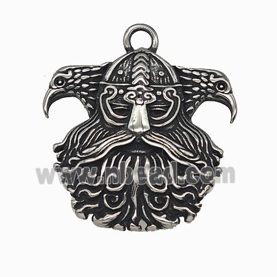Odin Charms 304 Stainless Steel Pendant Eagle Birds Antique Silver