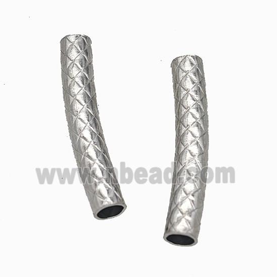 Raw Stainless Steel Tube Beads Curving Large Hole
