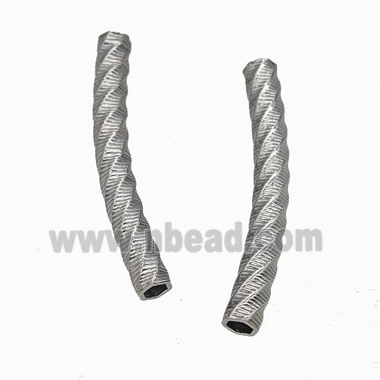 Raw Stainless Steel Tube Beads Curving Large Hole